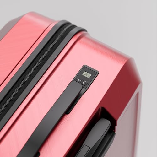 Image of Check-in Combo (Large - 75cm and Medium - 65cm) Trolley Bag & Free Backpack, Built-in Digital Weighing Scale, Cup Holder, 8 Smooth Wheels, ABS Hooks, PC Hard-Shell (Checkin Combo, Blood)