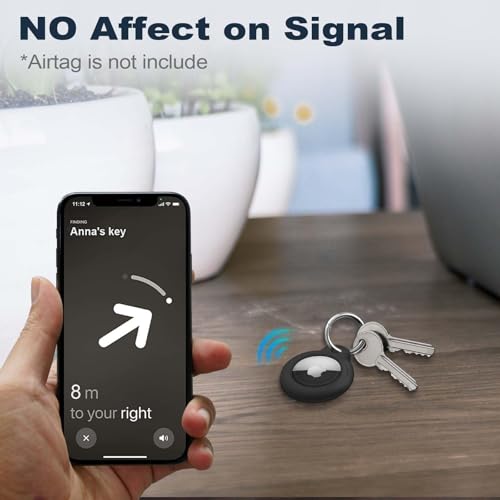 1 Pack for Airtag Holder, for Air Tag Case Waterproof for Apple Airtag Case with Keychain, PC Hard Shell Swivel Buckle, for Airtags Accessories Suitable for Tracking, Bags, Luggage, Keys-Black - Image 5