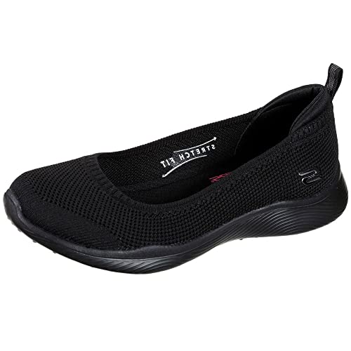 Skechers Damen Microburst 2.0 BE Iconic Sneaker, Black Stretch Fit Knit...