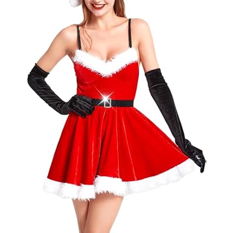 Luxury Red Velvet Santa Claus Dress with Accessories Cover