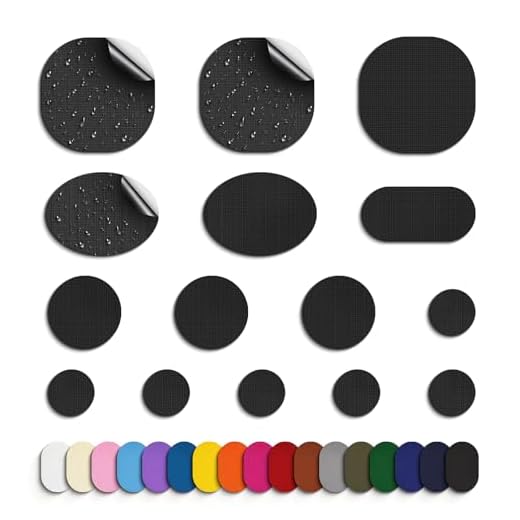 Daunenjacke flicken Reparaturset –Flicken für Daunenjacke, 45 Stück Nylon selbstklebend Stoff wasserdicht, Reparaturflicken aufnäher für Jacke, Zelt Reparatursets, Schlafsack, Schwarz