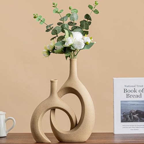 Intertwined Ceramic Vase Set for Couples, 11.8