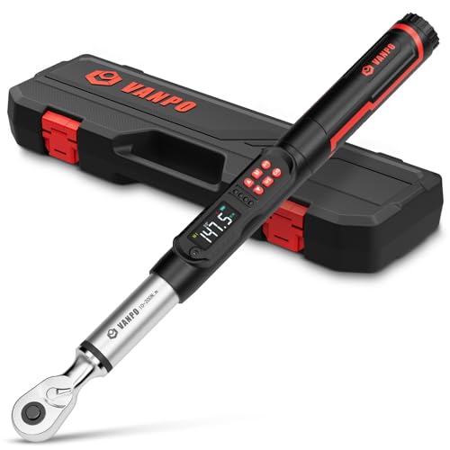 VANPO 1/2 Drive Digital Angle Torque Wrench 7.4-147.5 Ft.lb 2% Accuracy