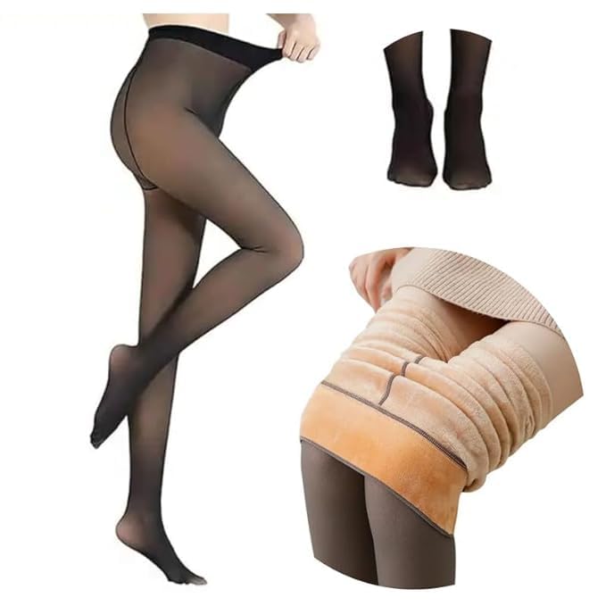 Women's Thermal Fleece Stocking Leggings, Winter Warm Pantyhose Tights for Cold Weather, Waist 26-34 Inches-picture-27