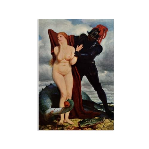 Célèbre tableau à l'huile RXNHGJDS Angélique gardée par un dragon Reproduction toile 90x60cm
