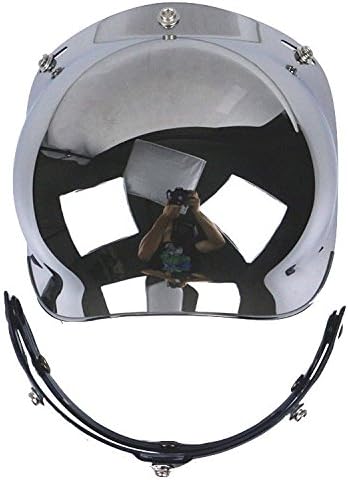 Protector de burbuja para casco de motocicleta, con adaptador elevable para casco T50, Plateado