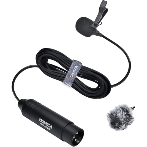 comica XLR Lavalier Condenser Microphone,CVM-V02O Omnidirectional Lapel Lavalier Microphone,Clip on Mic Interview Kit for Recorder Mixer camcorders Zoom H4n H5 H6 Tascam DR 40 DR100 (5.9f,1 Pack)