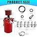 Sylvil Oil Catch Can Kit, Aluminum Polish Baffled Reservoir Car Oil Catch Can Kit, Oil Separator Catch Can with Hose Kit and Thread Seal Tape, Universal Car Accessories for Most (Red)