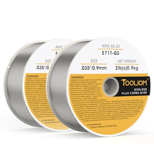 TOOLIOM Flux Core Gasless MIG Wire E71T-GS .035" Diameter 2-Pound Spool 2PCS Flux Core Self-shielded Carbon Steel MIG Welding Wire