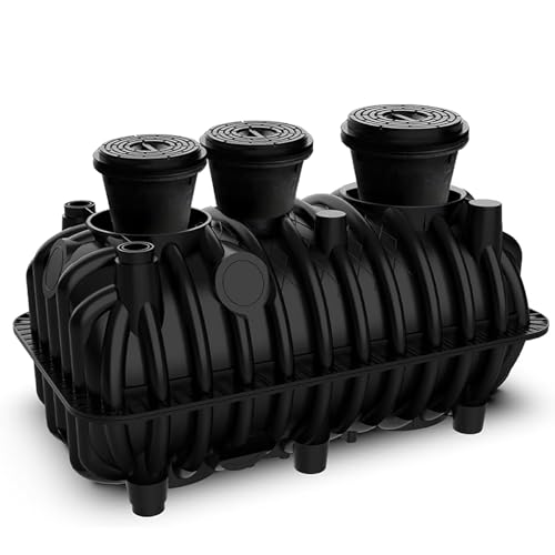 Large Underground Septic Tank kit -68.3x38.8x36.2in Plastic Septic Tank System, Rectangular Septic Tank with Riser and Manhole Cover, Anti-Corrosion PP Septic Tank for 3-5 People 264gal