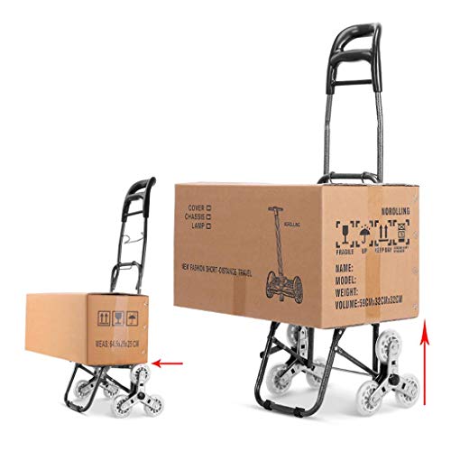 WLKINF Tragbarer Einkaufstrolley, ultraleicht, tragbar, faltbar, Aluminiumlegierung, 6 Räder, Einkaufswagen… – Bild 7