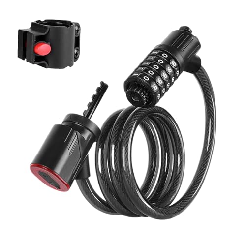 Candado De Cadena Para Bicicleta,Seguridad Anti-Robo Recargable De Combinación Con Luz Trasera | Accesorios De Bicicleta Ligero De Desbloqueo Rápido Para Viajes Urbanos Seguridad Campus
