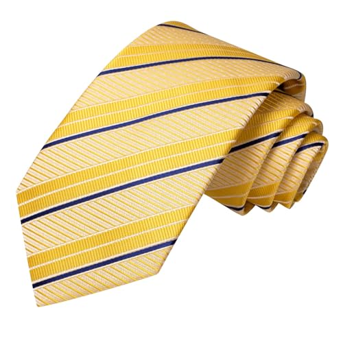 Image of Dubulle Silk Ties Set for Men Formal Paisley Striped Necktie Pocket Square Cufflinks 3PCS Sets Wedding Business Party