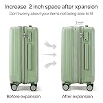 Hanke Expandable Hard Shell Luggage Sets 2 piece Carry on Luggage with Wheels Suitcases Lightweight Checked Travel Luggage Rolling Large Suitcase Travel Luggage Bag Woman Men 20/29 Inch(Bamboo Green) - Image 3