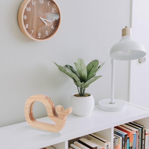 Lámpara de mesa de noche con forma de ballena de madera miniatura 7