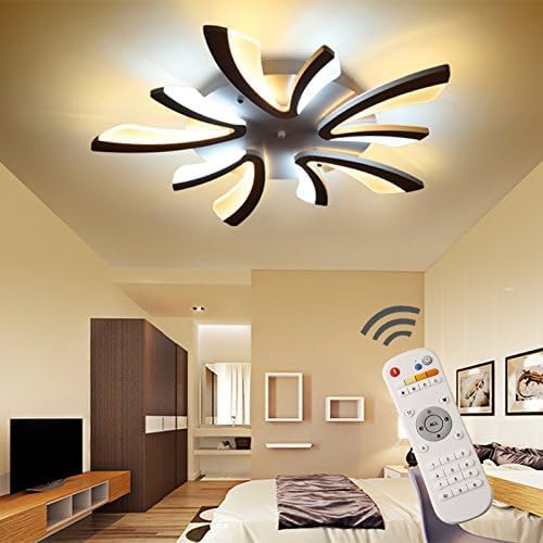 60W LED Acrylic Panel Modern Style Flush Mount Light Ceiling, Light Pendant, Ceiling Lights, White, Integrated with Remote Control (with 5 Light White)-image-29