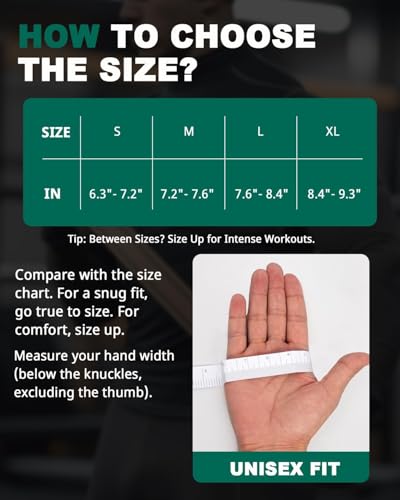 Trideer Workout Gloves for Men, Weight Lifting Gloves with Wrist Wrap Support, Full Palm Protection & Extra Grips for Weightlifting, Exercise, Cross Training, Fitness, Pull-up (Black-Wrist, X-Large) - Thumbnail 6