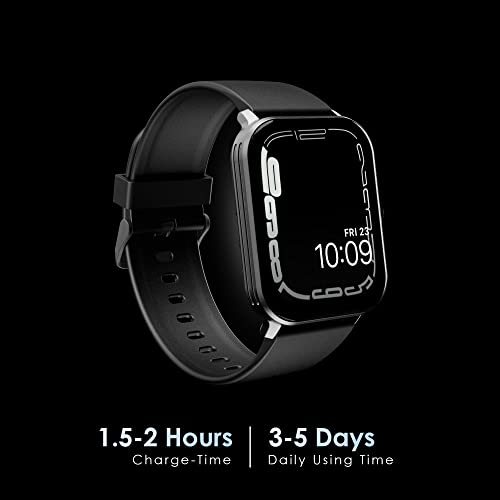 Image of RD Concur Bluetooth Calling Smartwatch, IP68 Water Resistance, 1.69'TFT Touch Screen, 25 Days Standby, 60+ Sports Mode, 24 * 7 Heart Rate, Step, Spo2, Sleep & BP Monitors | 6 Months Warranty-Black