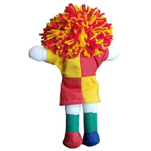 Boneca de Pano Emilía Artesanal Premium, Vestido Colorido, Cabelo Encaracolado