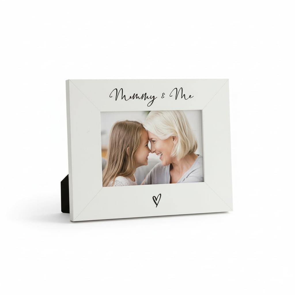 White 6x4 Landscape Picture Photo Frame Mummy & Me Heart