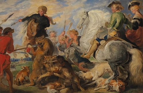 Tableau toile de maître Rubens et Landseer 60x90cm pour une décoration murale raffinée