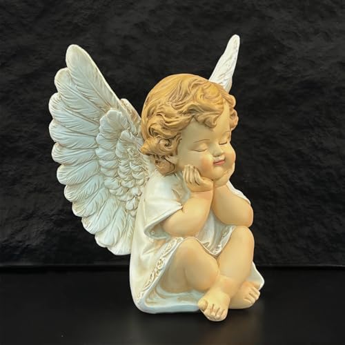 Figura Ángel Decorativa de Resina 4.05x3.62x4.88 in miniatura 4