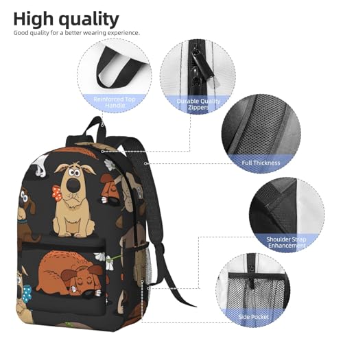 Sac à dos voyage Corgi noir et blanc multi-poches 43 cm