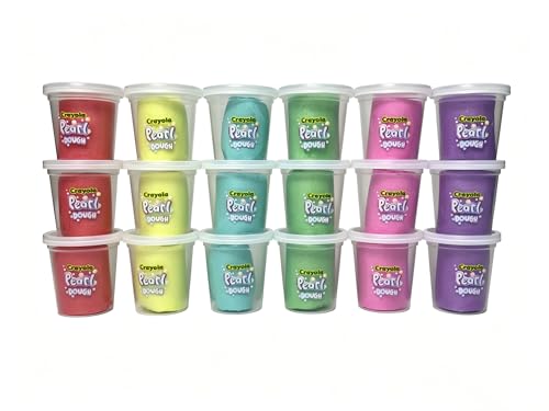 Crayola 18pk Pearl Dough 18pk x 3oz – Party Favors, Fidget Toys, Sparkling Colors for Creative Play, Safe Non-Toxic Crafting, Great Classroom Fun or Non-Candy Alternative