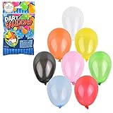 144 Pcs Balloon Dart Games, 4' Inches Bulk Balloons Toy - Pink, Green, Blue, Orange, White, Yellow, Black, Red (144 Balloons)