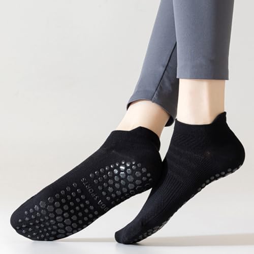 Image of Pilates Socks with Grips for Women - Non Slip Yoga Socks for Athletic Activities - 4 Pairs White Barre Socks