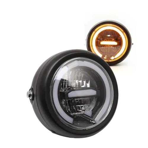 Phare de moto optique jaune rétro à grand angle pour Cafe Racer