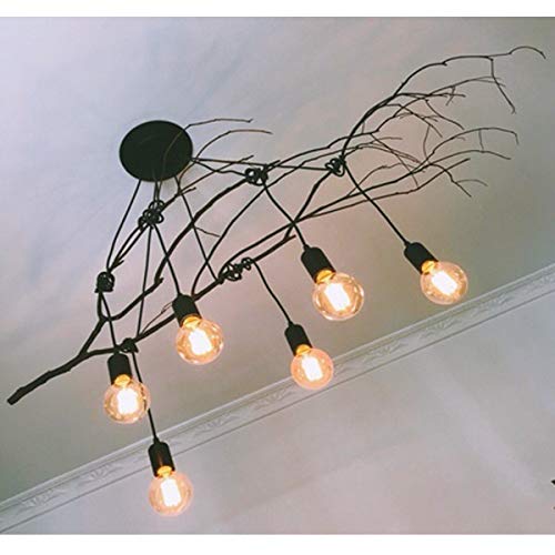 Zhma Classic Spider Pendent Lamps, Ajustable Diy Ceiling Spider Light E27, Rustic Chandelier, Industrial Hanging Light Dining Hall Bedroom Hotel Decoration, 6 Arms(Each With 1.7M Wire) #TOP6