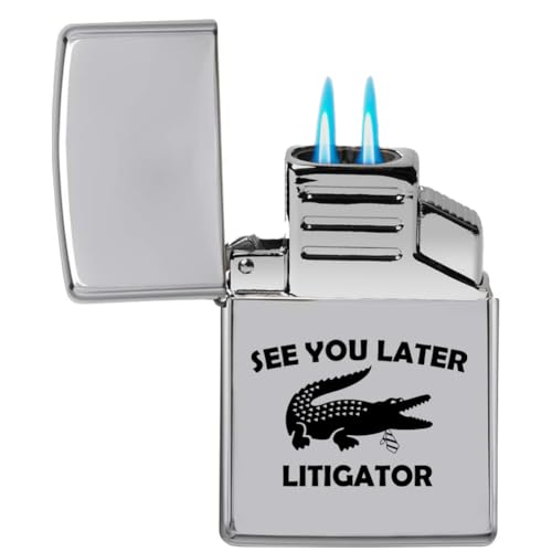 Encendedor antorcha doble llamas ROLYAD cromo miniatura 1