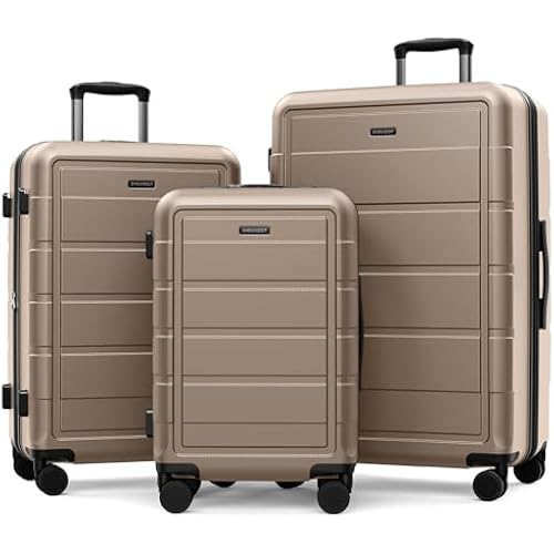 SHOWKOO G-Series Luggage set 3pcs, 100% PC Durable Hardshell Suitcase