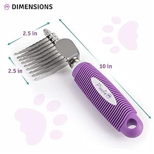 Poodle Pet Dematting Fur Rake Comb Brush Tool Dog Rake Brush - Dog Brush for Goldendoodle & Cat Comb with Long 2.5” Steel Safety Blades Metal Dog Comb for Detangling Matted or Knotted Undercoat Hair Poodle Pet Dematting Fur Rake Comb Brush Tool Dog Rake Brush – Dog Brush for Goldendoodle & Cat Comb with Long 2.5” Steel Safety Blades Metal Dog Comb for Detangling Matted or Knotted Undercoat Hair