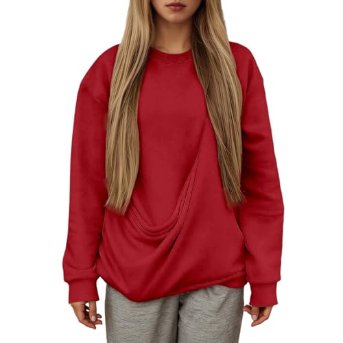 Sweat-shirt sans capuche en polaire rouge XL pour vos moments de détente