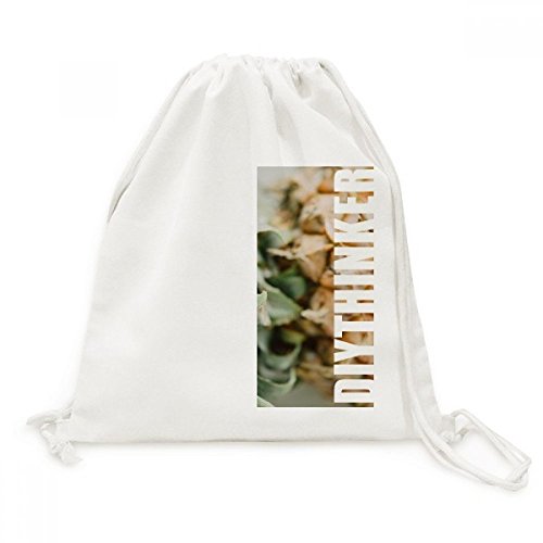 Sac à dos cordon voyage toile imprimée fruits tropicaux ananas