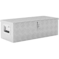 HOMCOM Caja de Herramientas de Aluminio con Tapa Abatible Asas
