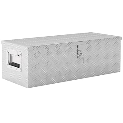 HOMCOM Caja de Herramientas de Aluminio con Tapa Abatible Asas Retráctiles Laterales Gran Compartimento Cierre con Llave Maletín de Herramientas Portátil para Almacén Maletero Carga 30 kg 76x33x25 cm | Ya disponible en tu tienda friki favorita! En mundofriki.es!