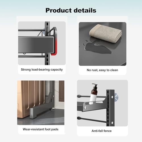 Étagères de rangement pour buanderie modulables avec stratifié réglable - 7