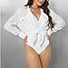 Zoye Chen Women’s Bikini Swimsuit Cover Up, Button Down V Neck Beach Shirts,Long Sleeve Beach Coverups Beachwear for Women (White, X-Large)