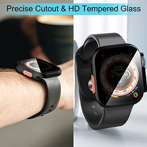 Fvlerz 6 Pack For Apple Watch Ultra 49Mm Case With Privacy Screen Protector, Anti-Spy Tempered Glass Face Cover Set, Full Protective Hard Pc Bumper Accessories For Iwatch 49Mm. #TOP5