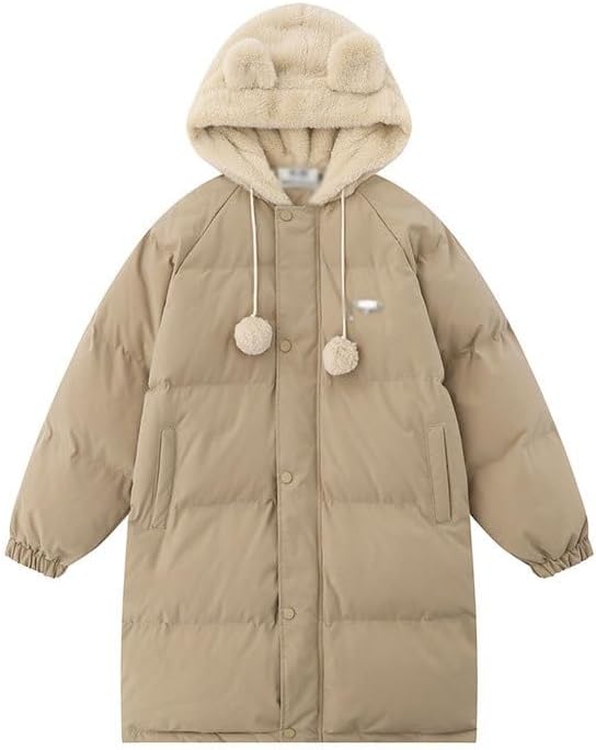 Lambskin Hooded Cotton Padded Jacket for Women Mid Length Winter Warm Coat