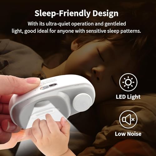 Image of SNOWCLAD Electric Nail Clipper Automatic Nail Trimmer with LED Light, 2 Speed Rechargeable Nail File, 2-in-1 Safe Nail Cutter for Kids, Elderly, Adults & Caregivers Portable Manicure Tool