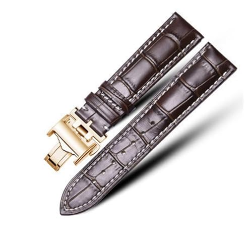 Image of RTRCAGAKM 14,18,19,20,22mm Watch Strap Fit For Longines Master Collection Fit For Longines Elegant 1832 Fit For Longines Record Evidenza Watchband(Brown Gold Clasp,20 with logo)