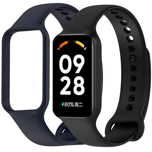 [VEAGIA] �V���I�~ Redmi Smart Band 2 �Ή� �����o���h 3�F Xiaomi Band 8 Active �����o���h TPU �y�ʃV���R���� �ʋC�� �h���h�L �X�}�[�g�E�H�b�`�x���g (��+�~�b�h�i�C�g�u���[)