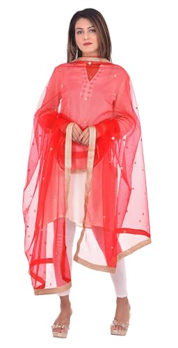 Image of YOUTHQUAKE Women's Embroidered Net Dupatta