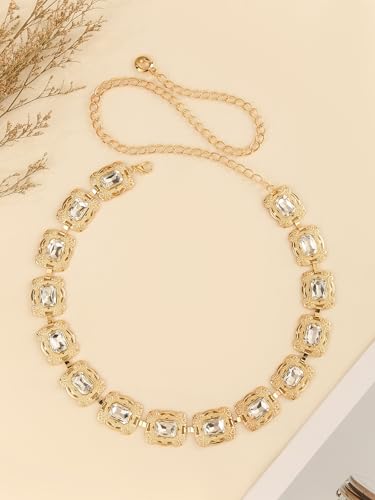 Rhinestone Chain Belt for Women Vintage Waist Belt for Dress4