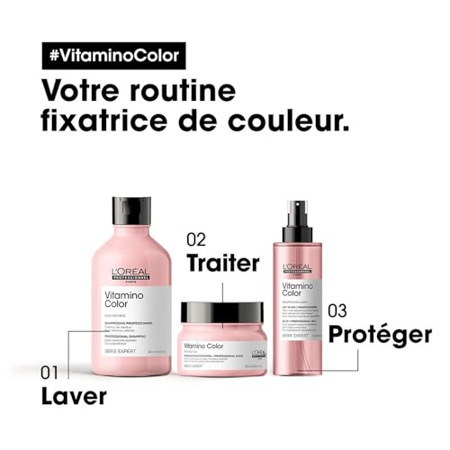 L'Oréal Professionnel, Masque Fixateur de Couleur, Cheveux Colorés & Méchés en Manque d'Éclat, Anti Oxydant, Protège & Sublime la Couleur, Nutrition & Douceur, Vitamino Color, Serie Expert, 250ml