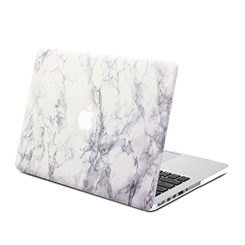 GMYLE Marble Pattern Hard Case Cover Frosted Rubber Coated for Old MacBook Pro 15 with Retina Display (Model: A1398) without CD-ROM Drive [2012-2015 Release]